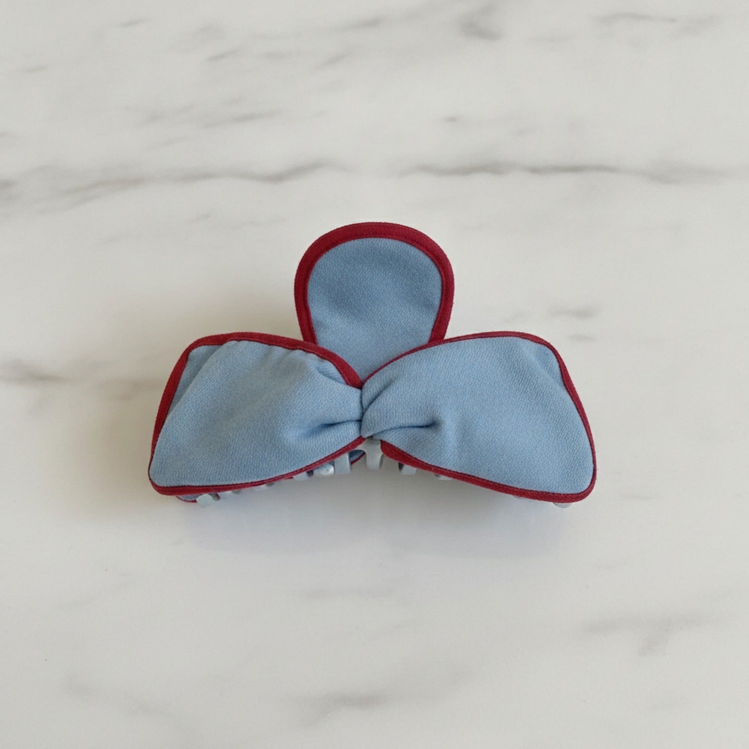 Light Blue Ribbon Bow Hair Claw Clip