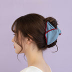 Light Blue Ribbon Bow Hair Claw Clip – hair accessories (view 2)