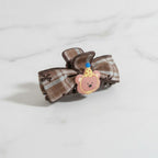 Brown Plaid Bear Party Hair Claw Clip – hair accessories (view 3)