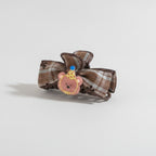 Brown Plaid Bear Party Hair Claw Clip – hair accessories (view 1)