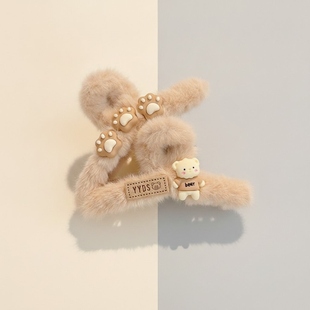 Fluffy Bear Paw Hair Claw Clip – hair accessories (view 1)