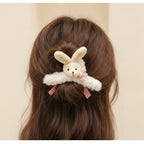 Fuzzy Bunny Hair Claw With Pink Bow – hair accessories (view 3)