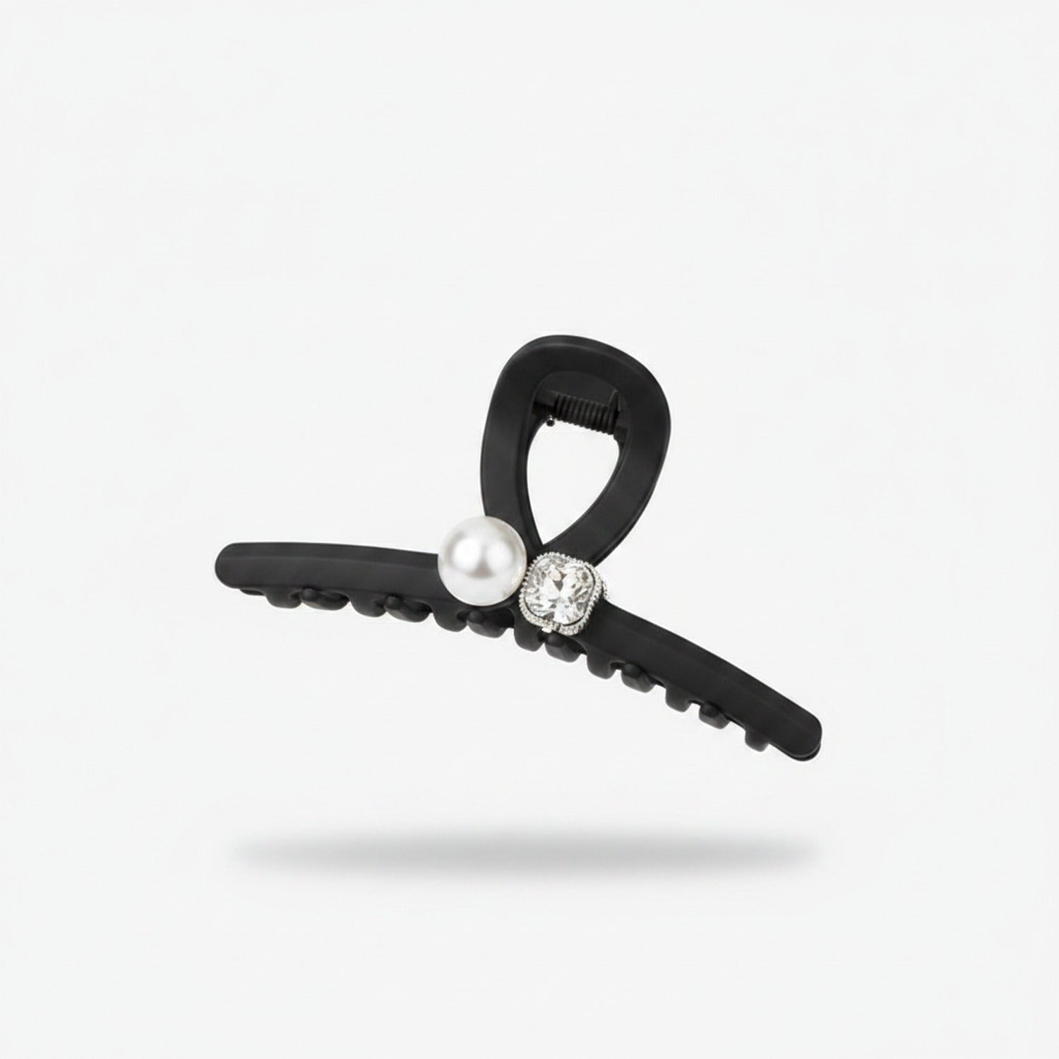 Black Pearl And Rhinestone Hair Claw Clip