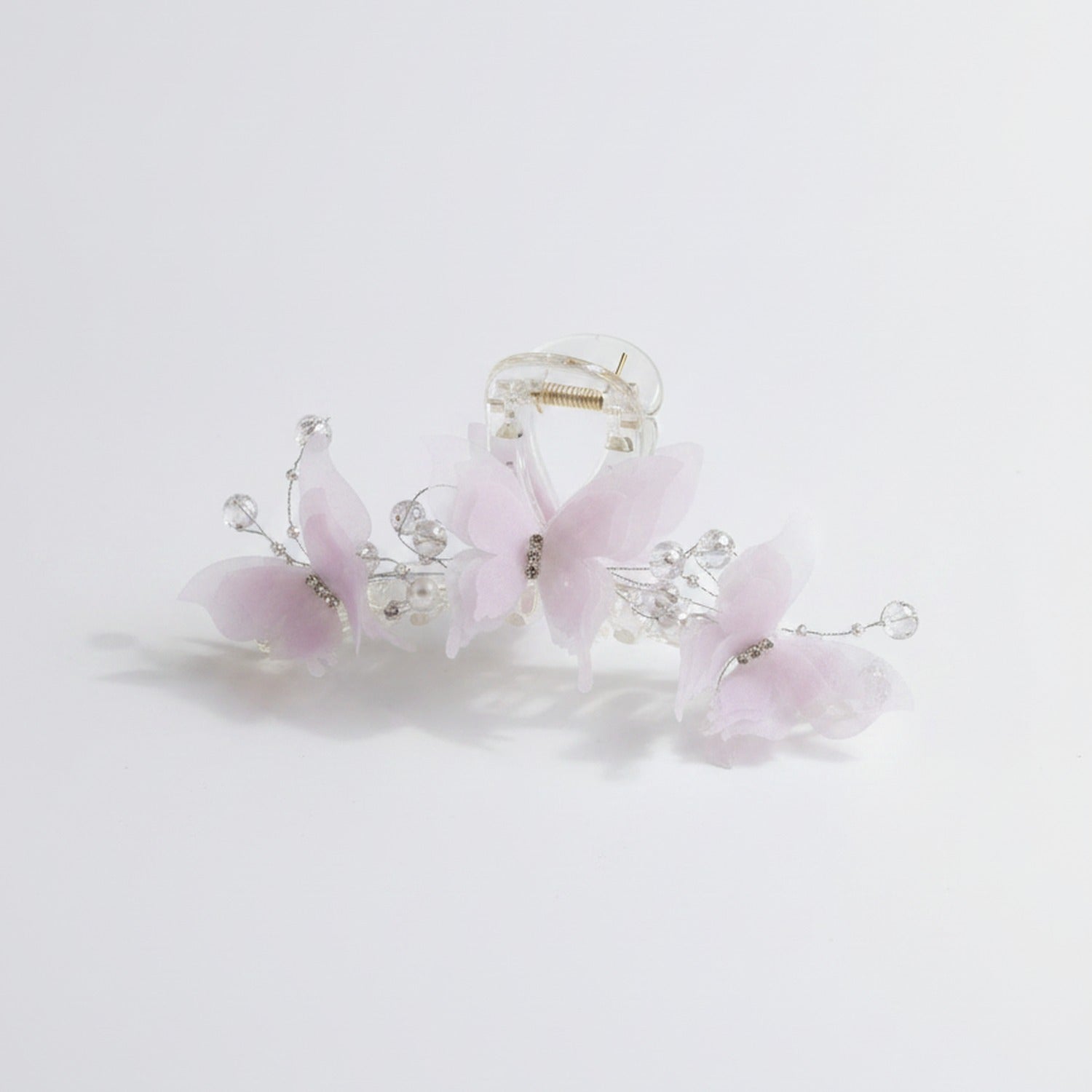 Pink Butterfly Hair Claw With Mirror Detail