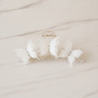 White Pearl Flower Hair Claw Clip – hair accessories (view 2)