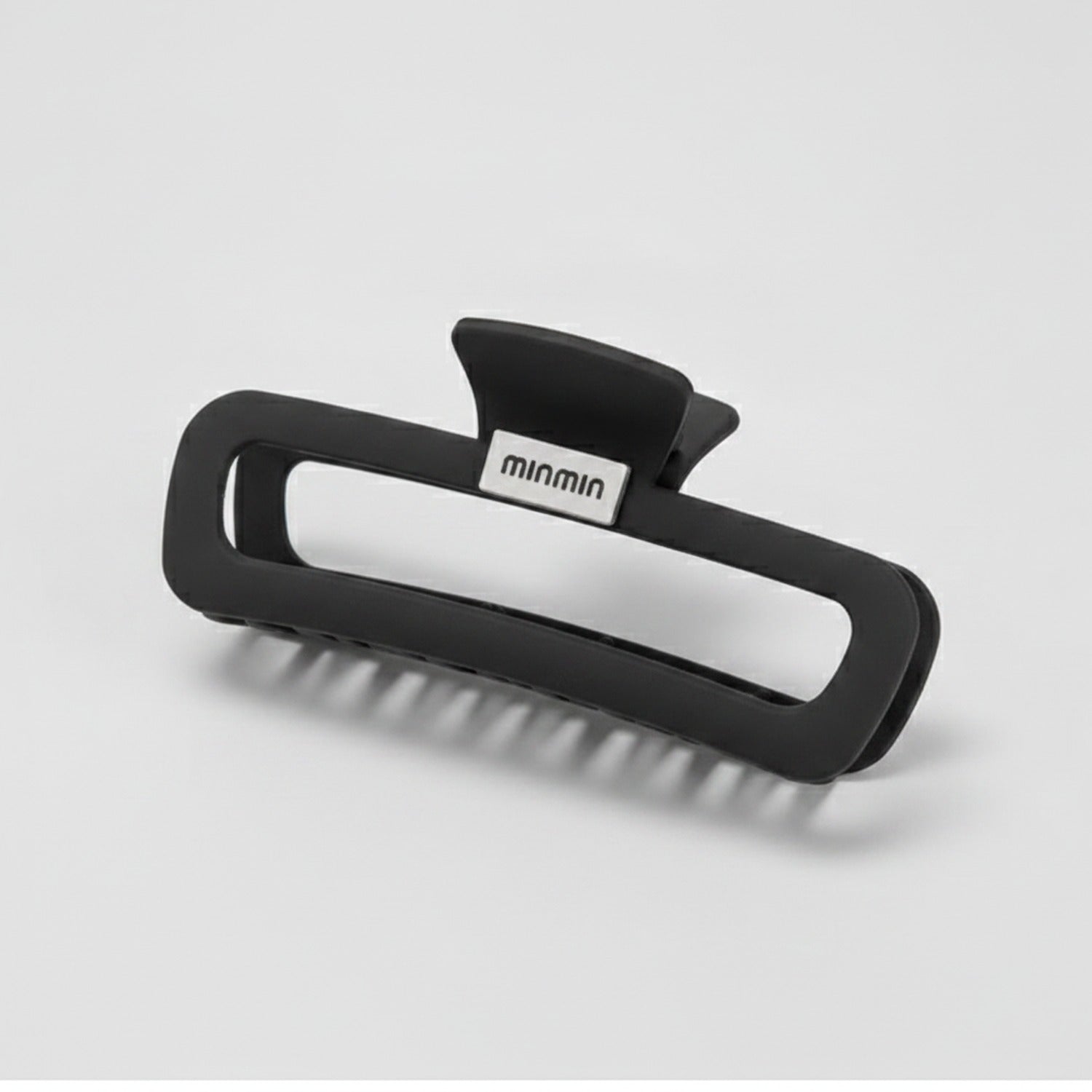Black Minimalist Hair Claw Clip - Black Base Mini Rectangle Claw Clip