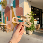 Minimalist Hair Claw Clip - Light Caramel Rectangle Claw Clip - Thick Hair – hair accessories (view 3)