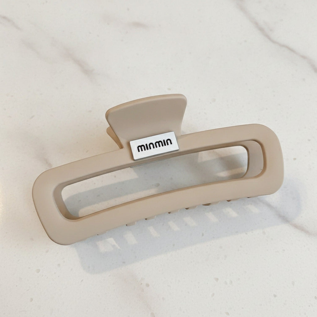 Minimalist Hair Claw Clip - Light Caramel Rectangle Claw Clip - Thick Hair