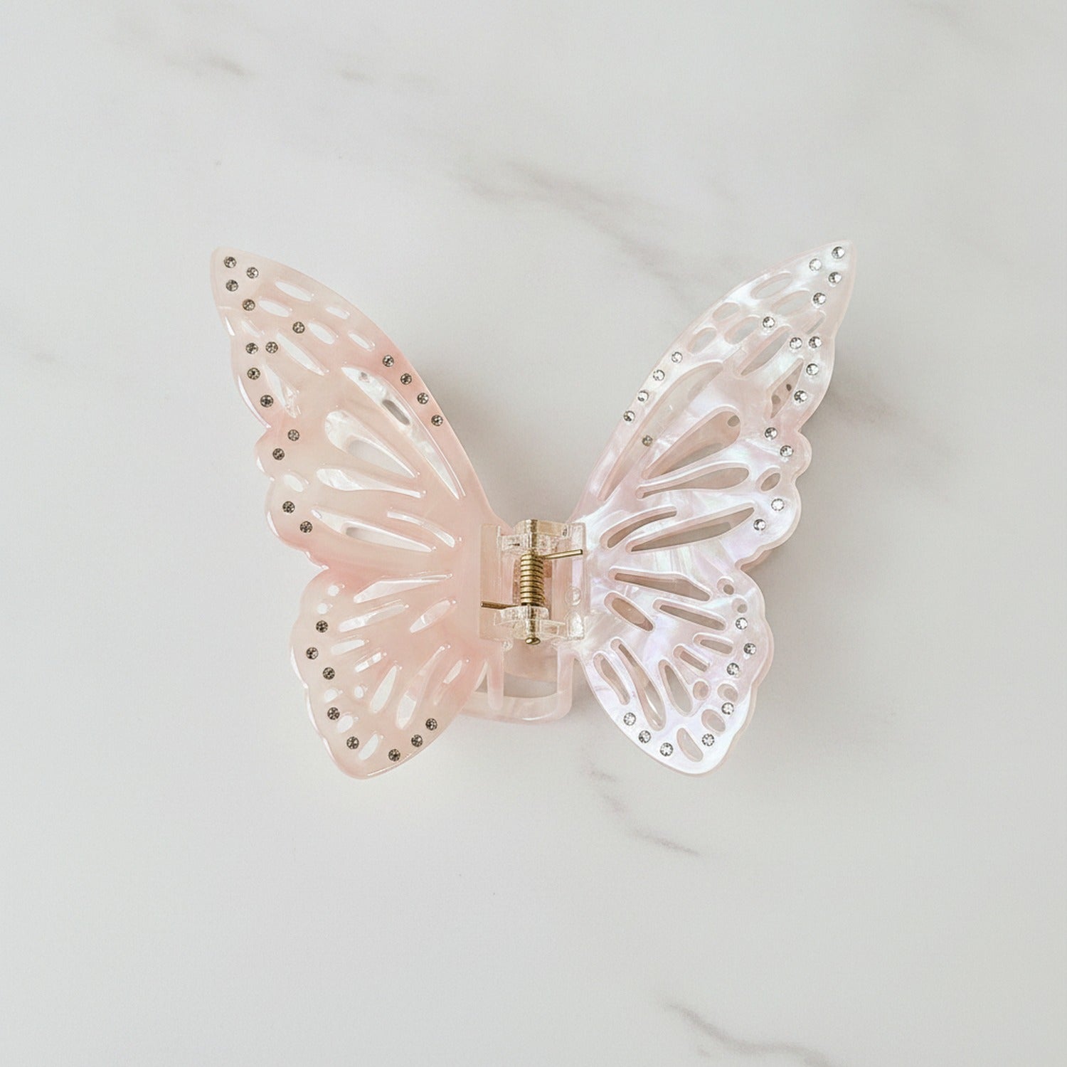 Butterfly Rhinestone Pearl Hair Claw Clip