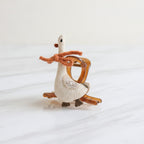 Cream Knit Goose Hair Claw With Rope Detail – hair accessories (view 2)