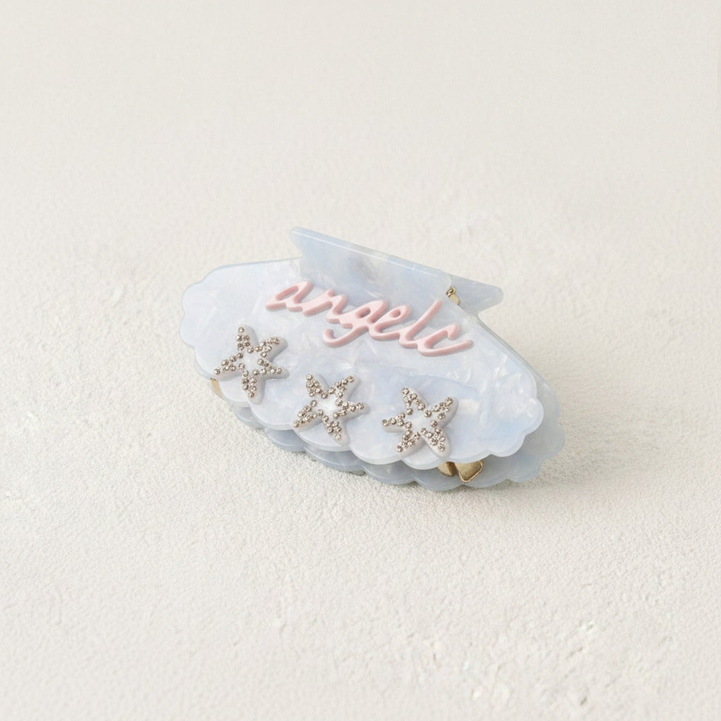 Celestial Star Rhinestone Cloud Hair Claw - Blue (11mm x 5.5cm, 53g)