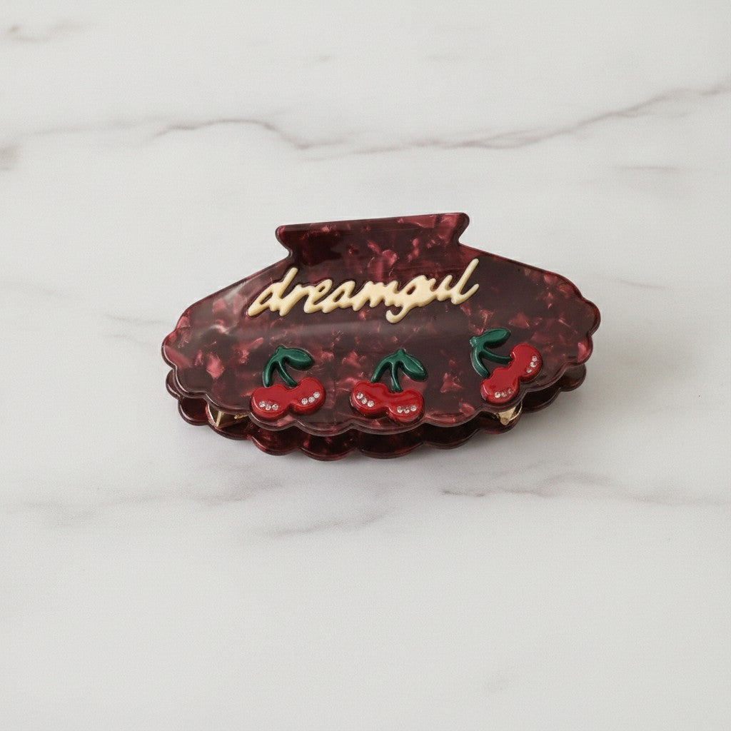 Celestial Star Rhinestone Cloud Hair Claw - Wine Red #3