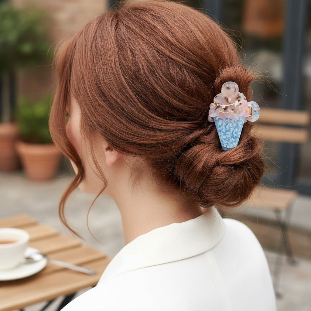 Ice Cream Cone Beaded Hair Claw Clip – hair accessories (view 2)