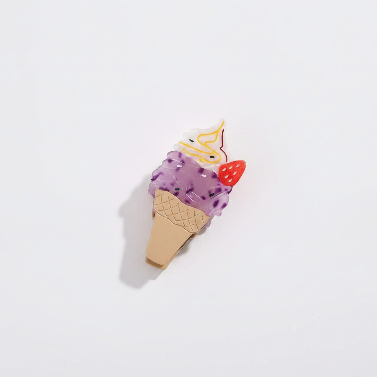 Ice Cream Cone Hair Claw Clip With Strawberry Top
