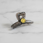 Smiley Face Tortoiseshell Hair Claw - Smiley Yellow – hair accessories (view 3)