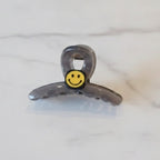 Smiley Face Tortoiseshell Hair Claw - Smiley Yellow