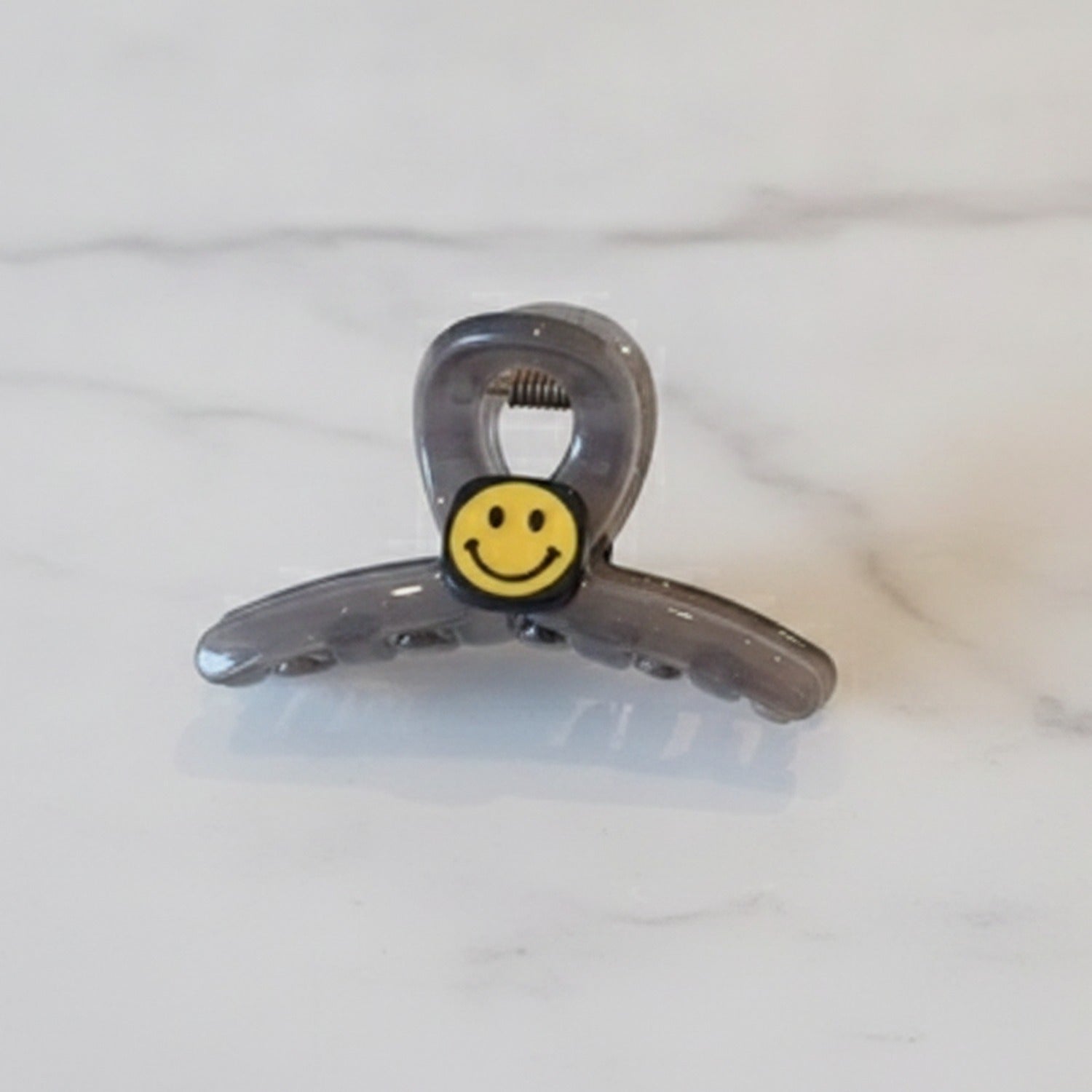 Smiley Face Tortoiseshell Hair Claw - Smiley Yellow