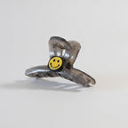 Smiley Face Tortoiseshell Hair Claw - Smiley Yellow