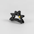 Star Hair Claw With Smiley Charm - Black Smiley Star
