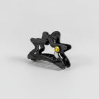 Star Hair Claw With Smiley Charm - Black Smiley Star