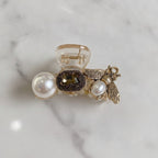 Pearl Bee Charm Hair Claw Clip - Pearl Bee Gold