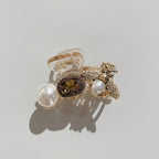Pearl Bee Charm Hair Claw Clip - Pearl Bee Gold