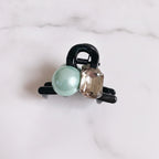 Hair Claw Clip Pearl Crystal - Mint Pearl Champagne