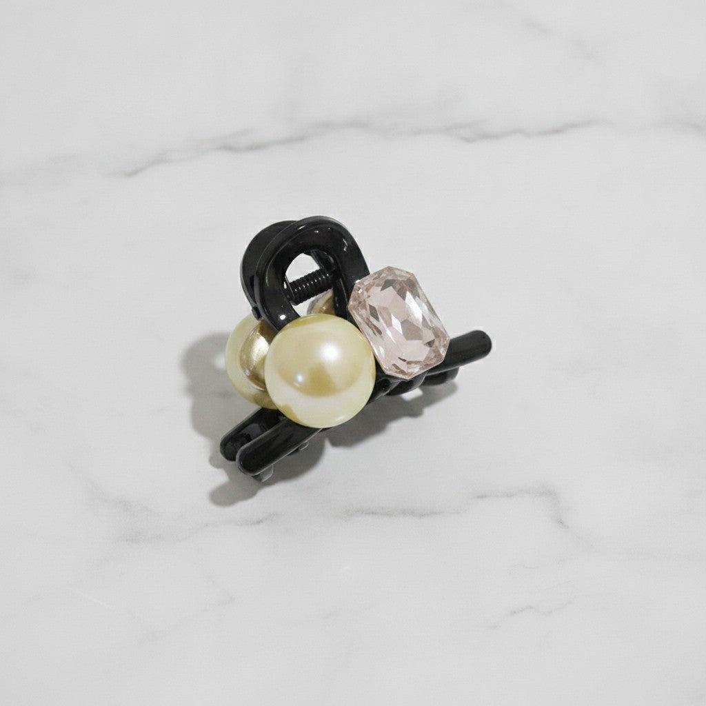 Hair Claw Clip Pearl Crystal - Pearl Champagne Crystal – hair accessories (view 2)