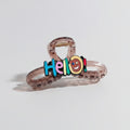 Translucent Brown Hair Claw With Colorful Smiley Charm – hair accessories (view 1)