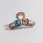 Translucent Brown Hair Claw With Colorful Smiley Charm – hair accessories (view 1)