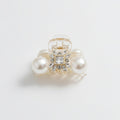 Pearl and Rhinestone Flower Hair Claw Clip – hair accessories (view 1)