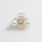 Pearl and Rhinestone Flower Hair Claw Clip – hair accessories (view 1)