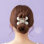 Pearl and Rhinestone Flower Hair Claw Clip – hair accessories (view 2)