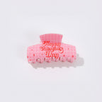 Pink Grid Claw Hair Clip Valentine's Day – hair accessories (view 1)