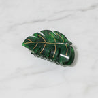 Green Monstera Leaf Hair Claw Clip Gold – hair accessories (view 3)