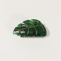 Green Monstera Leaf Hair Claw Clip Gold – hair accessories (view 1)