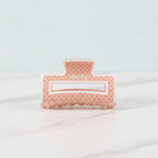 Claw Hair Clip - Peach Polka Dot