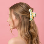 Citrus Fruit Printed Gold Hair Claw Clip – hair accessories (view 2)