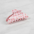 Pink Floral Beaded Hair Claw Clip – hair accessories (view 3)