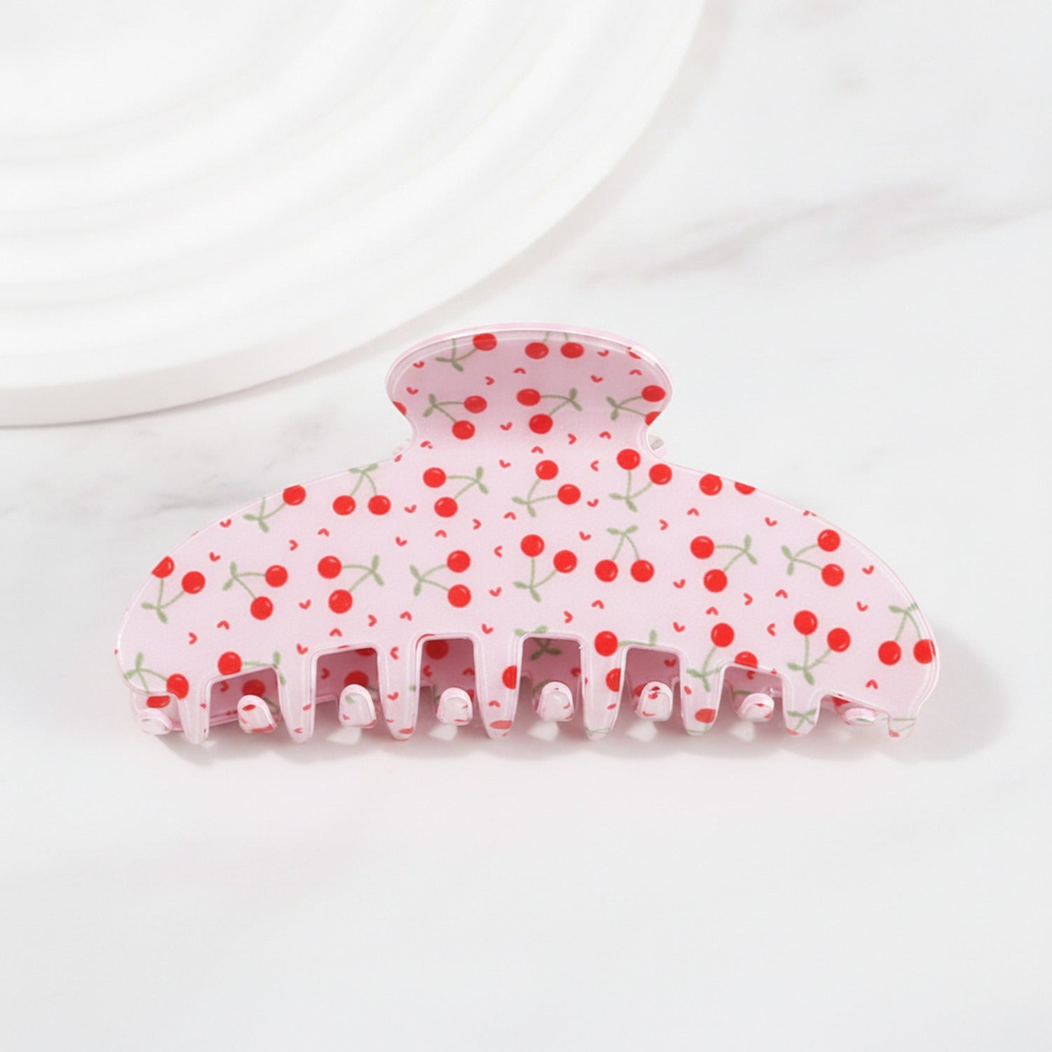 Pink Floral Beaded Hair Claw Clip