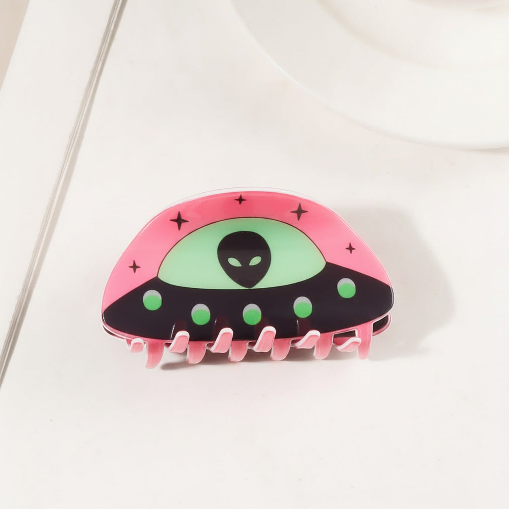 Alien UFO Hair Claw Clip - Pink Alien UFO