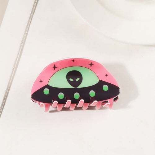 Alien UFO Hair Claw Clip - Pink Alien UFO