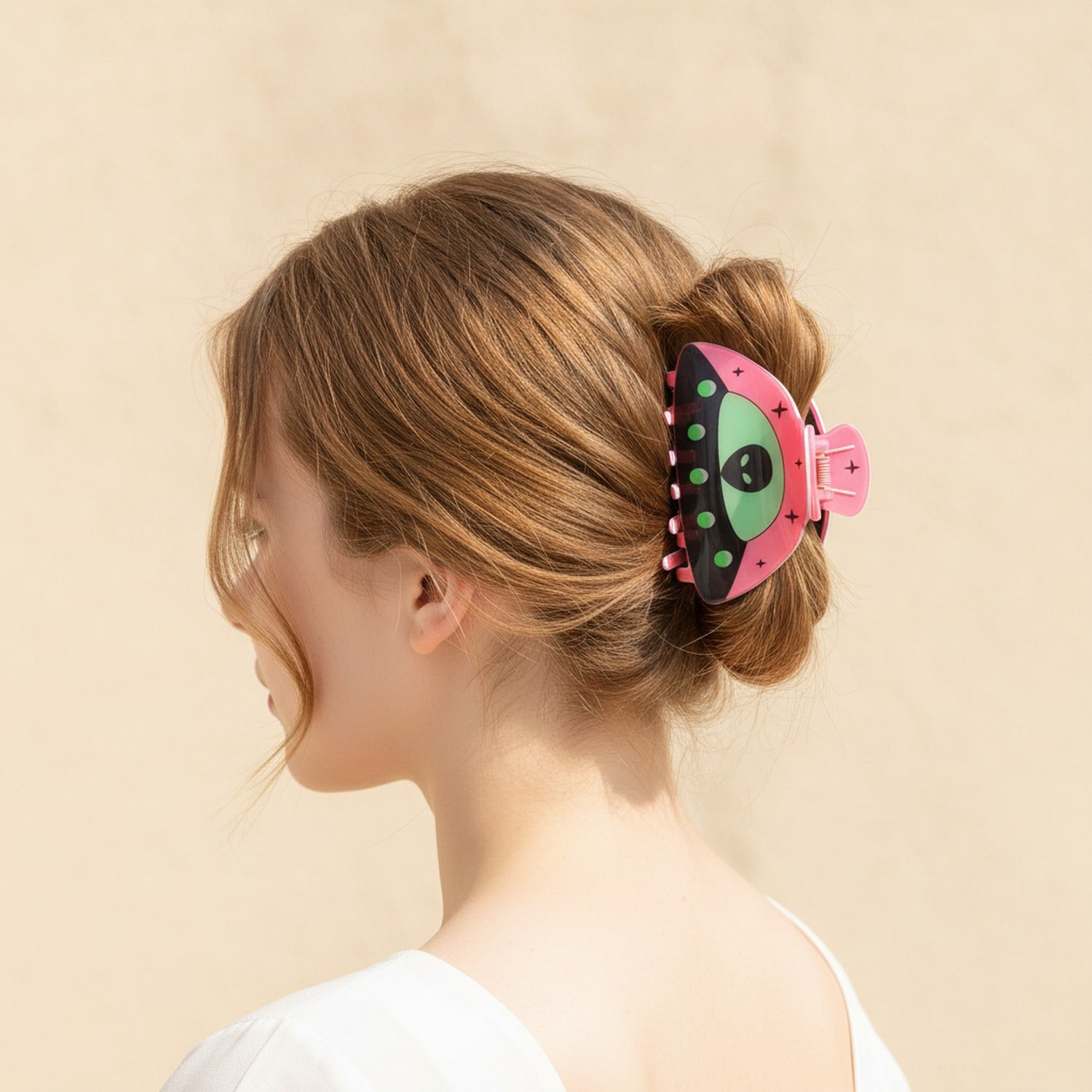 Alien UFO Hair Claw Clip - Pink Alien UFO