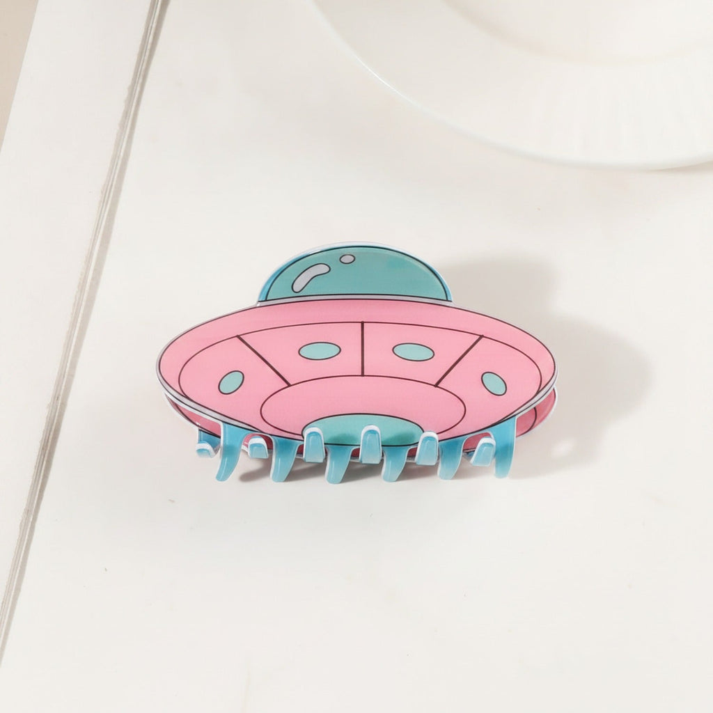 Alien UFO Hair Claw Clip - Pink & Teal Alien UFO