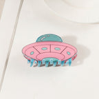Alien UFO Hair Claw Clip - Pink & Teal Alien UFO