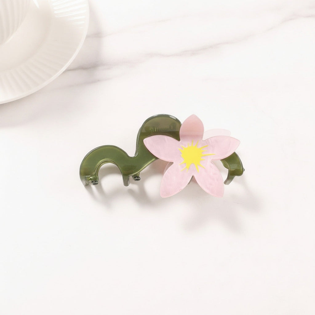 Flower Acrylic Hair Claw Clip - Pink Daisy