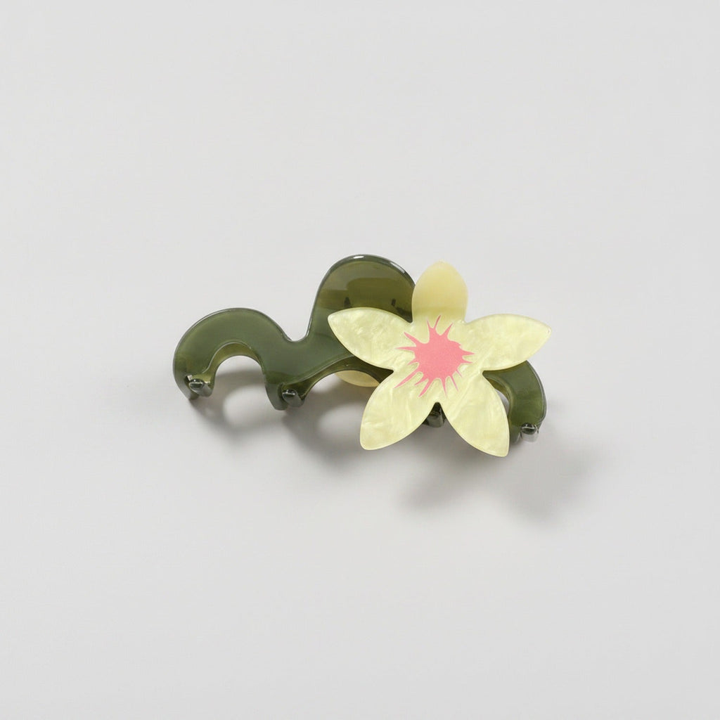 Flower Acrylic Hair Claw Clip - Yellow Bloom