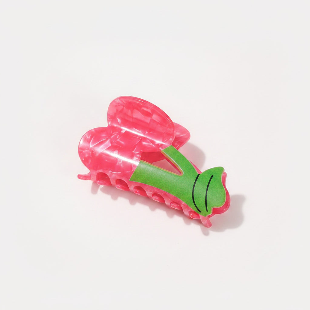 Pink Textured Caterpillar Hair Claw Clip – hair accessories (view 1)