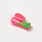 Pink Textured Caterpillar Hair Claw Clip – hair accessories (view 1)