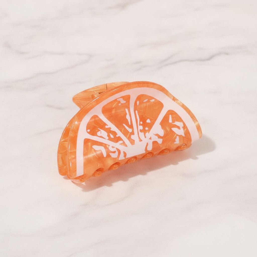 Orange Translucent Citrus Slice Hair Claw – hair accessories (view 3)